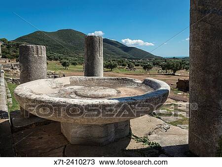Remains of the Arsinoe fountain at Ancient Messene, Messinia, Peloponnese, Greece. View Large Photo Image Stock Image - Remains of the Arsinoe fountain at Ancient Messene, Messinia, Peloponnese, Greece.. Fotosearch