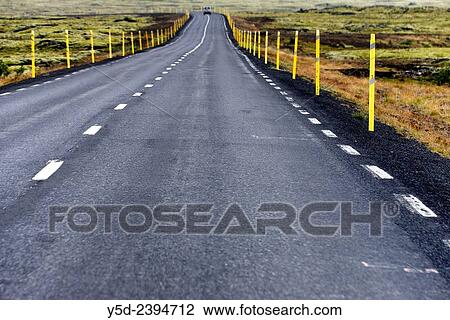 Stock Image - Route 1, the Ringroad, Highway, Southern Iceland.. Fotosearch