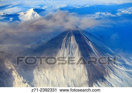 Russia, Kamchatka Peninsula, volcano, aerial view,. View Large Photo Image Stock Image - Russia, Kamchatka Peninsula, volcano, aerial view,.. Fotosearch