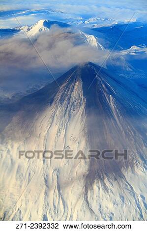 Russia, Kamchatka Peninsula, volcano, aerial view,. View Large Photo Image Stock Image - Russia, Kamchatka Peninsula, volcano, aerial view,.. Fotosearch