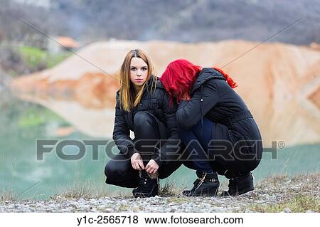 Sad teenager girls compassion View Large Photo Image Stock Photo - Sad teenager girls compassion. Fotosearch