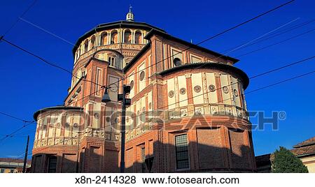 Stock Photo - Santa Maria delle Grazie church by Donato Bramante (1497), Milan, Lombardy, Italy.. Fotosearch