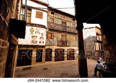 Small square of Mogarraz, Salamanca, Spain. View Large Photo Image Stock Image - Small square of Mogarraz, Salamanca, Spain.. Fotosearch