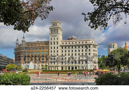 Spain, Catalunya, Barcelona City, Catalunya Square. View Large Photo Image Stock Photo - Spain, Catalunya, Barcelona City, Catalunya Square.. Fotosearch