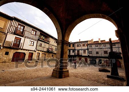 Square of the church of La Alberca, Salamanca, Spain. View Large Photo Image Stock Image - Square of the church of La Alberca, Salamanca, Spain.. Fotosearch