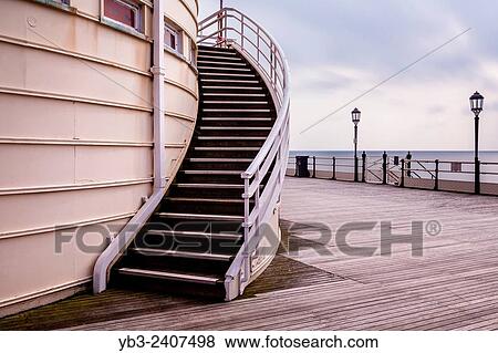 Stairs, Worthing Pier, Worthing, Sussex, UK. View Large Photo Image Stock Photo - Stairs, Worthing Pier, Worthing, Sussex, UK.. Fotosearch