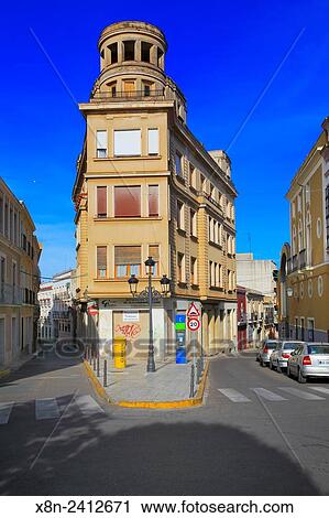 Stock Image - Street in old town, Badajoz, Extremadura, Spain.. Fotosearch