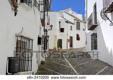 Street in old town, Ronda, Andalusia, Spain. View Large Photo Image Stock Image - Street in old town, Ronda, Andalusia, Spain.. Fotosearch
