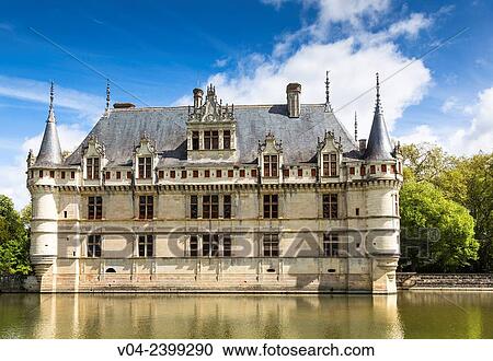 The beautiful Château d´Azay-le-Rideau in the Loire Valley, Indre-et-Loire, France, Europe View Large Photo Image Stock Image - The beautiful Château d´Azay-le-Rideau in the Loire Valley, Indre-et-Loire, France, Europe. Fotosearch