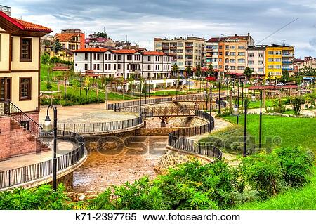 Stock Photography - The City Park in the Black Sea port of Trabzon, Turkey.. Fotosearch
