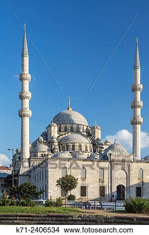 The New Mosque in Istanbul, Turkey, Eurasia. View Large Photo Image Picture - The New Mosque in Istanbul, Turkey, Eurasia.. Fotosearch