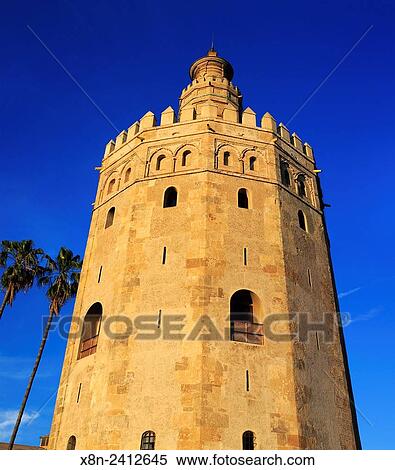 Torre del Oro (Gold tower), Seville, Andalusia, Spain. View Large Photo Image Stock Photography - Torre del Oro (Gold tower), Seville, Andalusia, Spain.. Fotosearch
