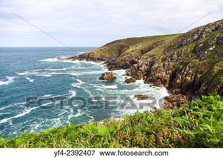 Stock Photo - Tregerthen Cliffs near to Zennor Cornwall West Country England UK.. Fotosearch