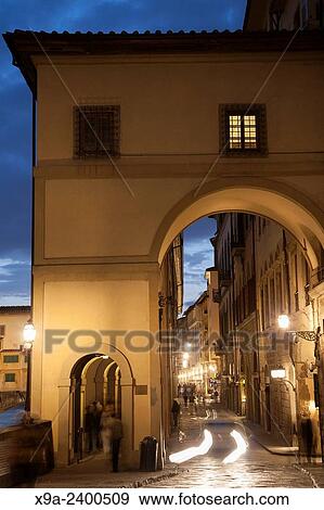 Via dei Georgofili and Ponte Vecchio Bridge, Florence, Italy Illuminated at Night. View Large Photo Image Stock Photo - Via dei Georgofili and Ponte Vecchio Bridge, Florence, Italy Illuminated at Night.. Fotosearch
