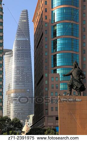 Vietnam, Ho Chi Minh City, Me Linh Square, Tran Hung Dao statue, Bitexco Financial Tower,. View Large Photo Image Stock Photography - Vietnam, Ho Chi Minh City, Me Linh Square, Tran Hung Dao statue, Bitexco Financial Tower,.. Fotosearch