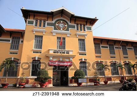 Vietnam, Ho Chi Minh City, Saigon, french colonial architecture,. View Large Photo Image Stock Photo - Vietnam, Ho Chi Minh City, Saigon, french colonial architecture,.. Fotosearch
