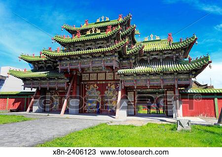 Stock Image - Winter Palace of the Bogd Khan, Ulan Bator, Mongolia.. Fotosearch