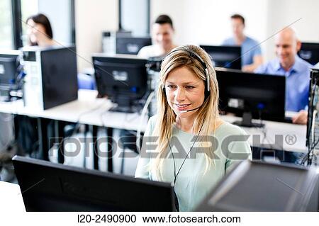 Woman with headphones and microphone. Computer Academy. View Large Photo Image Stock Image - Woman with headphones and microphone. Computer Academy.. Fotosearch