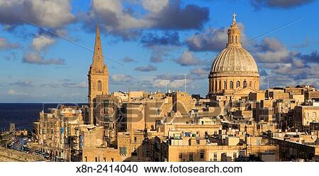 Stock Image - ÃÂ¡armelite church, La Valletta, Malta.. Fotosearch