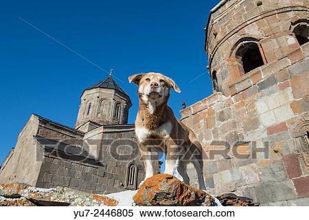 14th century Holy Trinity Church (Tsminda Sameba) near Mount Kazbek in Georgia. View Large Photo Image Stock Photography - 14th century Holy Trinity Church (Tsminda Sameba) near Mount Kazbek in Georgia.. Fotosearch