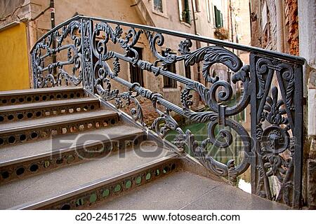 a metal bridge over a canal, Venice, Venetia, Italy. View Large Photo Image Stock Photography - a metal bridge over a canal, Venice, Venetia, Italy.. Fotosearch