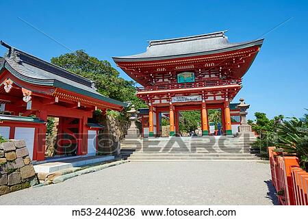 A Sanmon gate at the entrance of Udo-Jingu shinto temple. The shrine is dedicated to Yamasachihiko, the father of Jimmu, the mytical first emperor of Japan. Nichinan City. Miyazaki Prefecture. Japan. View Large Photo Image Stock Photograph - A Sanmon gate at the entrance of Udo-Jingu shinto temple. The shrine is dedicated to Yamasachihiko, the father of Jimmu, the mytical first emperor of Japan. Nichinan City. Miyazaki Prefecture. Japan.. Fotosearch