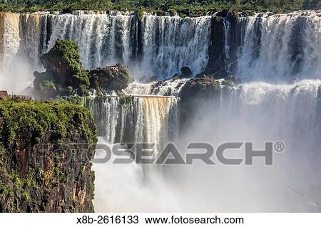 A view from the upper trail, Iguaz Falls National Park, Misiones, Argentina, South America. View Large Photo Image Stock Image - A view from the upper trail, Iguaz Falls National Park, Misiones, Argentina, South America.. Fotosearch