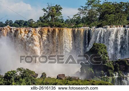 A view from the upper trail, Iguaz Falls National Park, Misiones, Argentina, South America. View Large Photo Image Stock Photography - A view from the upper trail, Iguaz Falls National Park, Misiones, Argentina, South America.. Fotosearch