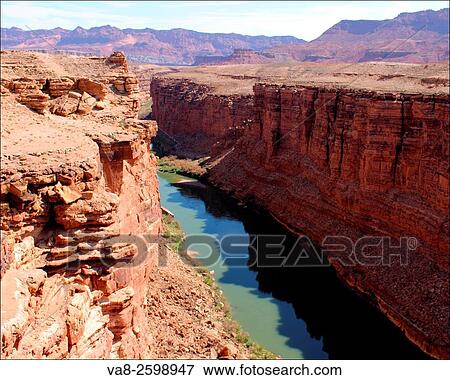 A view of the Colorado River at the mouth of the Grand Canyon in Arizona. View Large Photo Image Stock Photo - A view of the Colorado River at the mouth of the Grand Canyon in Arizona.. Fotosearch