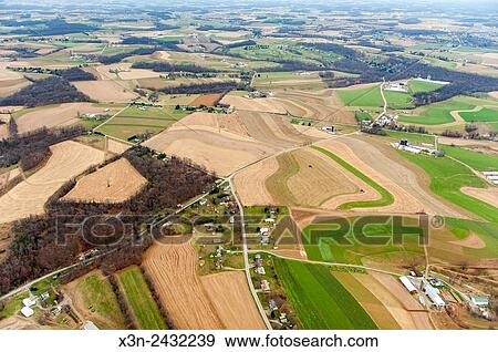 Aerial view of cover crops on farm fields in Maryland, USA. View Large Photo Image Stock Photo - Aerial view of cover crops on farm fields in Maryland, USA.. Fotosearch