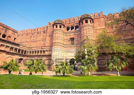 Agra Red Fort - The Amar Singh Gate, Agra, India. View Large Photo Image Stock Photo - Agra Red Fort - The Amar Singh Gate, Agra, India.. Fotosearch
