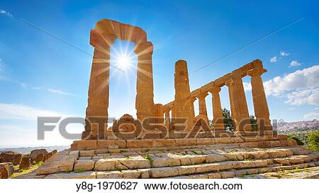Agrigento - Temple of Hera in Valley of Temples (Valle dei Templi), Agrigento, Sicily, Italy UNESCO. View Large Photo Image Stock Photo - Agrigento - Temple of Hera in Valley of Temples (Valle dei Templi), Agrigento, Sicily, Italy UNESCO.. Fotosearch