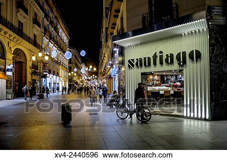 Alfonso I street by Night, Saragossa, Spain. View Large Photo Image Stock Photograph - Alfonso I street by Night, Saragossa, Spain.. Fotosearch