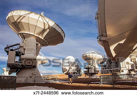 ALMA observatory, Antennas in plain of Chajnantor, 5000 meters of altitude, Array Operations Site (AOS), Atacama desert. Region de Antofagasta. Chile. View Large Photo Image Stock Photograph - ALMA observatory, Antennas in plain of Chajnantor, 5000 meters of altitude, Array Operations Site (AOS), Atacama desert. Region de Antofagasta. Chile.. Fotosearch