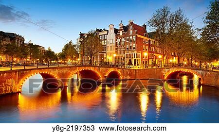 Stock Image - Amsterdam canal - Holland Netherlands.. Fotosearch