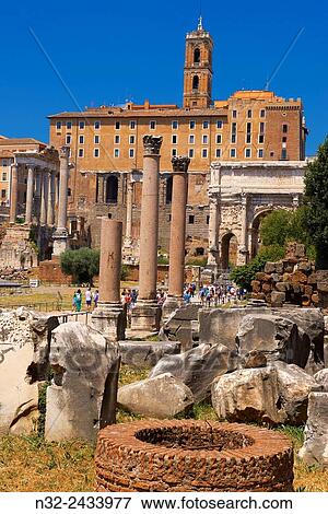 Stock Photo - Arch of Septimius Severus, Roman Forum, Rome, Lazio, Italy, Europe.. Fotosearch
