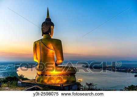 Asia. South-East Asia. Laos. Province of Champassak. Pakse. The big golden Buddha. View Large Photo Image Stock Photography - Asia. South-East Asia. Laos. Province of Champassak. Pakse. The big golden Buddha.. Fotosearch
