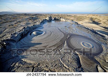 Picture - Azerbaijan, Qobustan, mud volcano.. Fotosearch