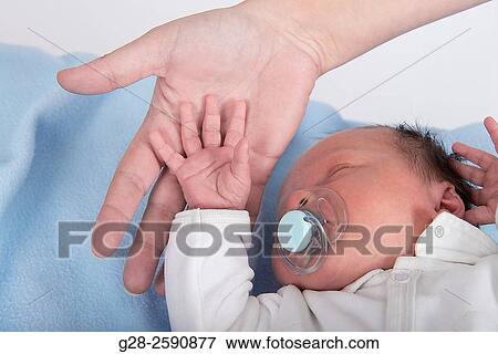 Stock Photo - Baby boy, 2 weeks old. Fotosearch