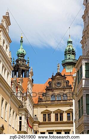 Baroque Architecture in the Old Town of Dresden, Saxony, Germany. View Large Photo Image Stock Image - Baroque Architecture in the Old Town of Dresden, Saxony, Germany.. Fotosearch
