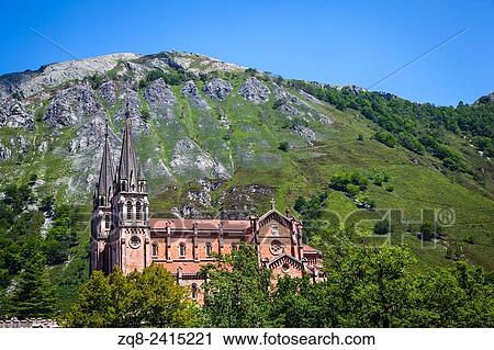 Basilica of Santa Maria, Covadonga, Asturias, Spain. View Large Photo Image Stock Image - Basilica of Santa Maria, Covadonga, Asturias, Spain.. Fotosearch
