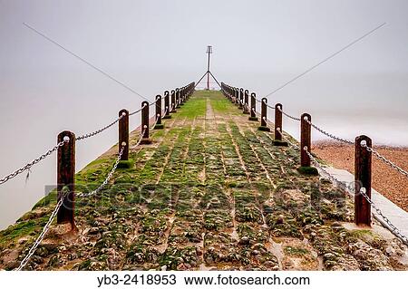 Stock Image - Beach Groyne, Brighton, Sussex, UK.. Fotosearch