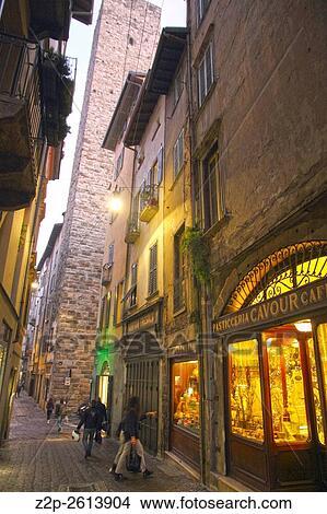 Bergamo old city Italy. View Large Photo Image Picture - Bergamo old city Italy.. Fotosearch