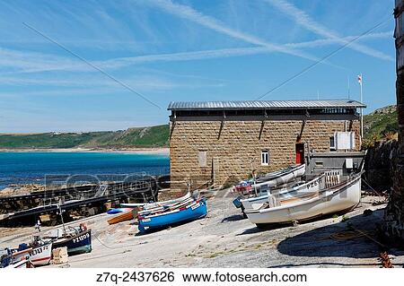 Boats and harbour of Sennen Cove, Cornwall, UK. View Large Photo Image Stock Photograph - Boats and harbour of Sennen Cove, Cornwall, UK.. Fotosearch