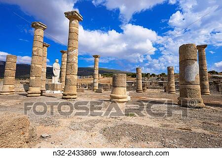 Bolonia, Baelo Claudia, Archaeological site, old roman city, Strait of Gibraltar Natural Park, Costa de la Luz, Cadiz, Andalusia, Spain, Europe. View Large Photo Image Stock Photo - Bolonia, Baelo Claudia, Archaeological site, old roman city, Strait of Gibraltar Natural Park, Costa de la Luz, Cadiz, Andalusia, Spain, Europe.. Fotosearch