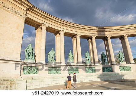 Stock Photo - Budapest, Heroes Square, Hungary. Fotosearch