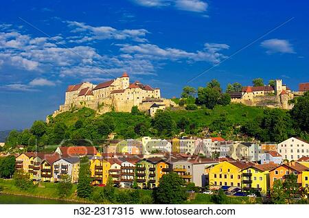 Burghausen, Castle, Salzach River, Altoetting district, Upper Bavaria, Bavaria, Germany. View Large Photo Image Stock Photography - Burghausen, Castle, Salzach River, Altoetting district, Upper Bavaria, Bavaria, Germany.. Fotosearch