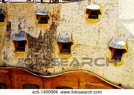 Casa Mila, La Pedrera, Barcelona, Catalonia, Spain View Large Photo Image Picture - Casa Mila, La Pedrera, Barcelona, Catalonia, Spain. Fotosearch