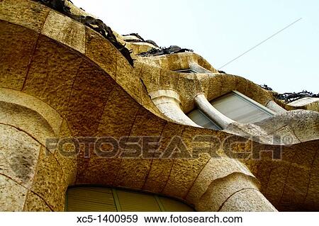 Casa Mila, La Pedrera, Barcelona, Catalonia, Spain View Large Photo Image Stock Photo - Casa Mila, La Pedrera, Barcelona, Catalonia, Spain. Fotosearch