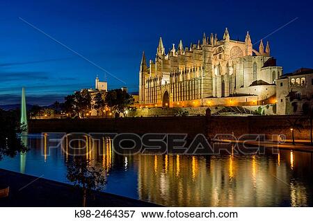 Stock Photo - Catedral de Mallorca, Catedral-Baslica de Santa Mara, siglo XIV, Monumento Histrico-artstico, Palma de Mallorca, Mallorca, balearic islands, spain, europe.. Fotosearch